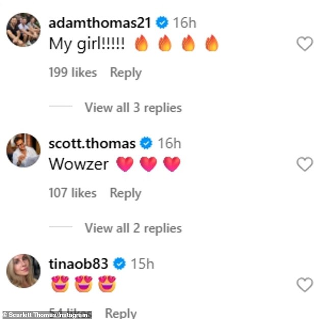 Her mum Tina and uncles Scott and Adam were quick to comment saying they were impressed with the vocals
