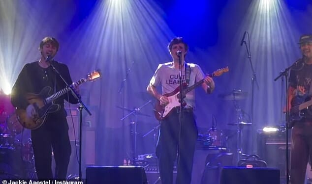 Cruz Beckham took to the stage for a second secret gig with his band, watched on by proud girlfriend Jackie Apostel in Brighton on Thursday