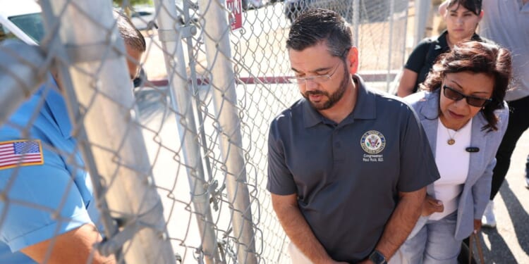 Rep. Raul Ruiz and Rep. Norma Torres, both California Democrats, are denied entry for a congressional oversight visit to the GEO Group Adelanto ICE Processing Center detention facility in Adelanto, California, on July 11. In that instance, they were denied entry due to failure to comply with a new federal directive requiring 72 hours notice for such visits.