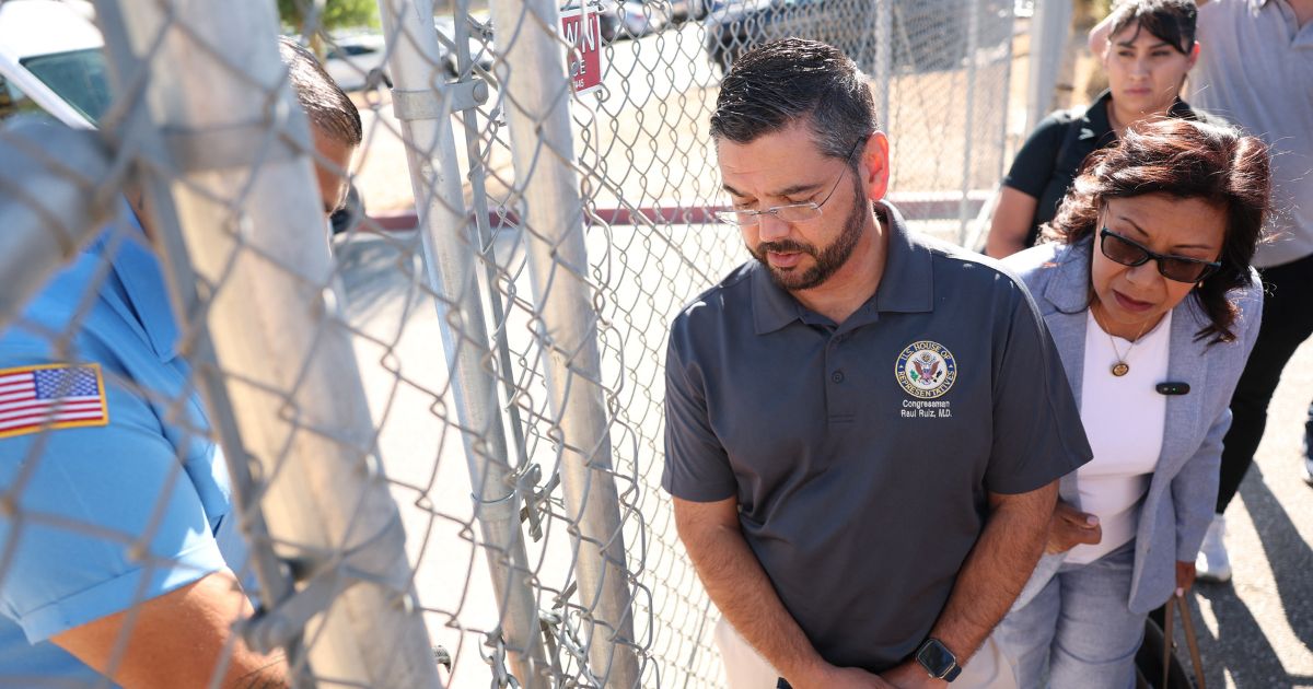 Rep. Raul Ruiz and Rep. Norma Torres, both California Democrats, are denied entry for a congressional oversight visit to the GEO Group Adelanto ICE Processing Center detention facility in Adelanto, California, on July 11. In that instance, they were denied entry due to failure to comply with a new federal directive requiring 72 hours notice for such visits.
