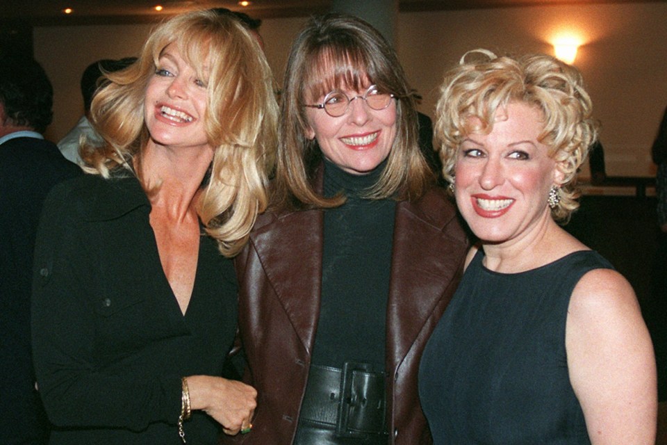 Goldie Hawn, Diane Keaton, and Bette Midler at "The First Wives Club" premiere.
