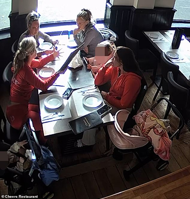 Speaking to the Daily Mail, restaurant owner Andrea Marinho said staff were 'not suspicious of the woman at all' when they arrived for a meal. Pictured: The four women after they arrived