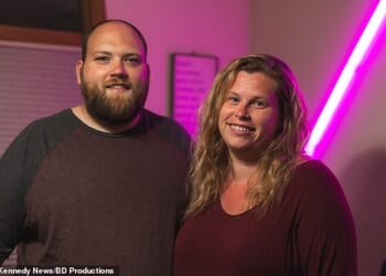 Brendan Doyle (pictured above with wife Ciera) was left screaming in pain due to a bug that had crawled in his ear while he slept