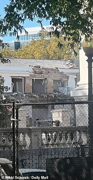 The construction underway on Monday