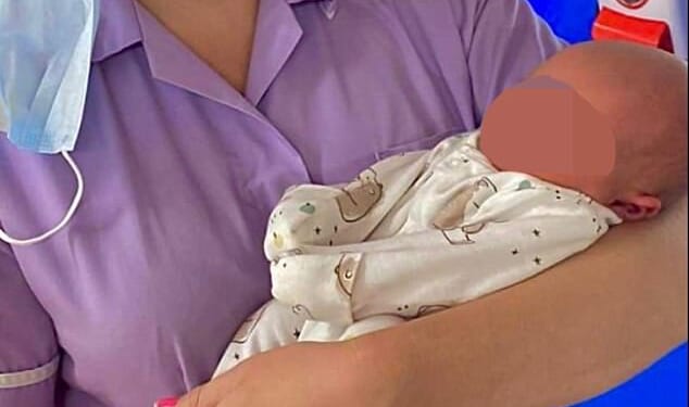 Leanne Melling pictured at work in the NHS where she was a healthcare assistant and housekeeper