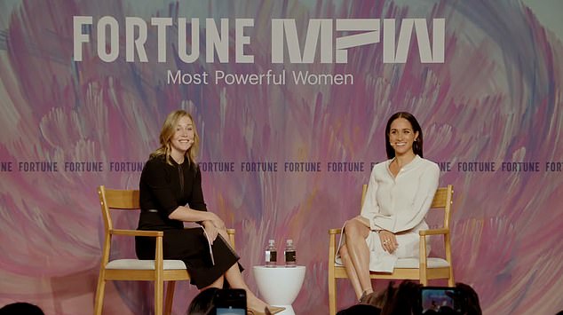 Meghan speaking at Fortune's Most Powerful Women summit
