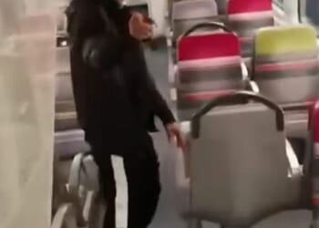 The man, 26, was apprehended by transport police on Friday evening after the assault (pictured) on Jhordana Dias, also 26, just outside the French capital on October 15