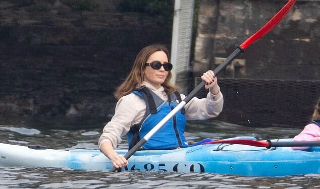 Emily Blunt enjoyed a relaxing on Lake Como with her husband John Krasinski and their daughters on Sunday