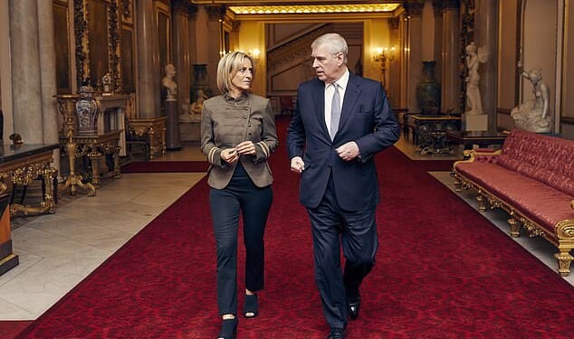 Pictured: Emily Maitlis (left) and Prince Andrew (right) in the now infamous 2019 BBC Newsnight interview