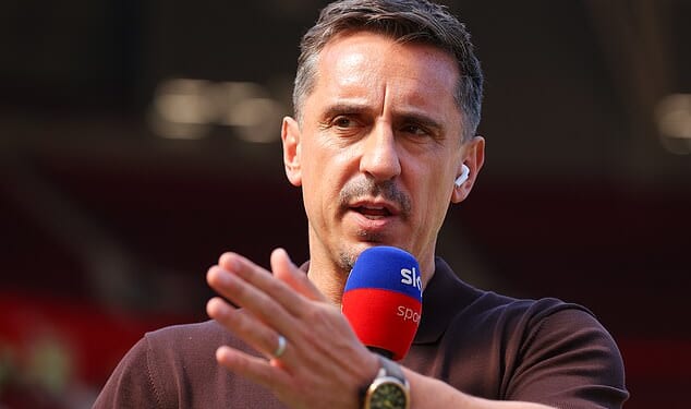England fans branded Gary Neville a 'w*****' after his rant about 'angry, middle-aged white men' putting up Union Flags in the streets