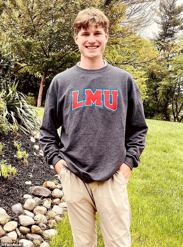 Dalton Janiczek, 21, was charged with attempted murder of a law enforcement officer after allegedly ramming down multiple cops while trying to evade a traffic stop. He is pictured wearing his Loyola Marymount University sweater