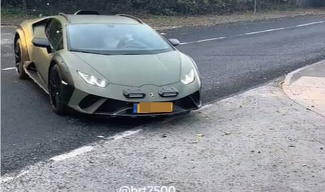 Erling Haaland was seen driving out of Man City's training ground in his brand new Lamborghini Huracan Sterrato (above), worth £250,000