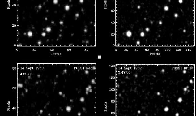 Photos from the 1940s and 1950s revealed thousands of bright spots called transients appearing in Earth orbit during the world's early nuclear tests