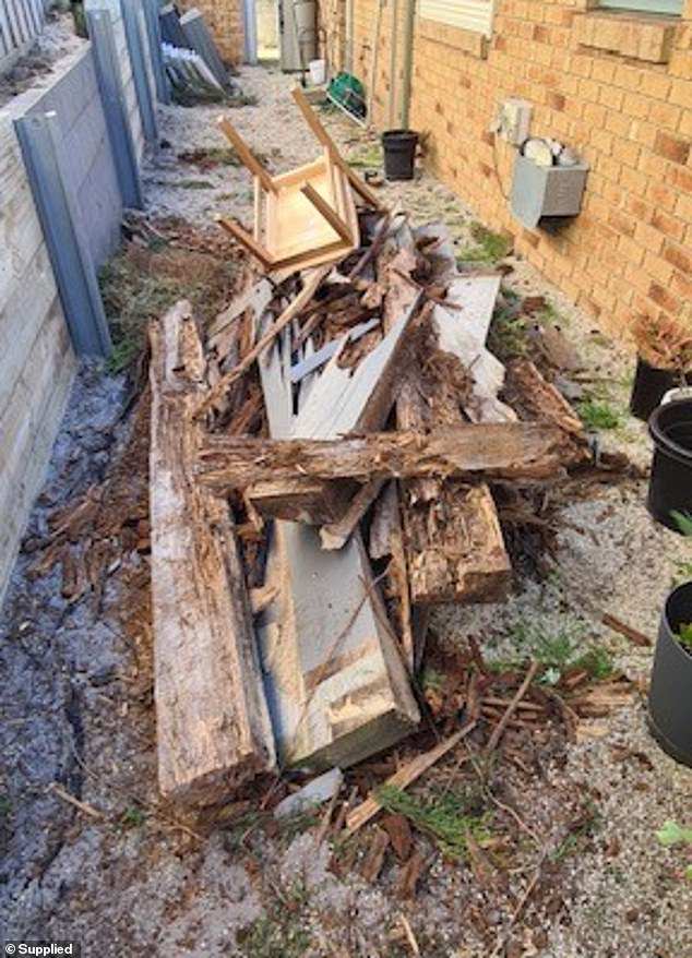 The original pile of trash the Maultbys hired Junk to remove