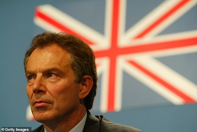 During Sir Tony Blair's prime ministership, Britain grew at an annual average of just over 3 per cent. Pictured: The then-PM in 2003