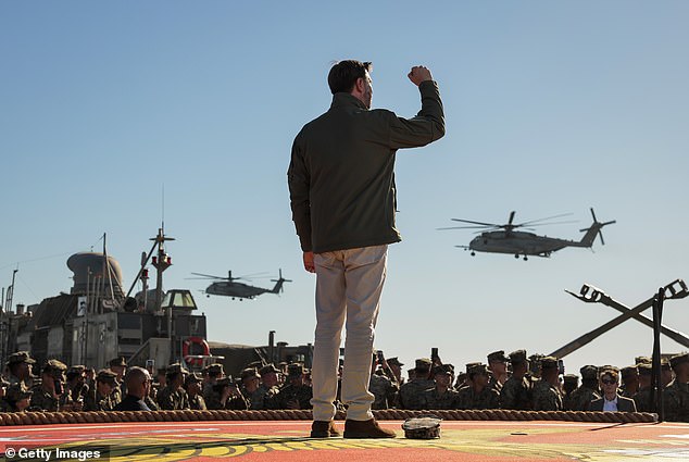 The artillery fire event was attended in California by Vice President JD Vance, who told Marines in a speech to around 15,000 servicemen that the US would 'always need' their 'warrior spirit'