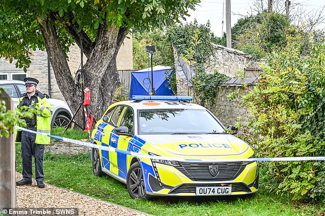 Police and forensics at the scene in Islip today after the girl's death on Tuesday