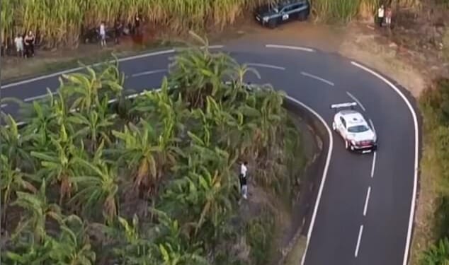 One of the drivers in Sunday's car race, which marked the 18th edition of the Rallye de Saint-Joseph