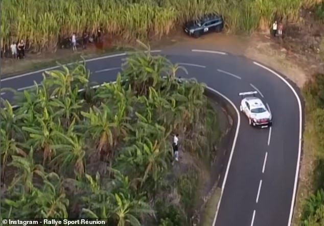One of the drivers in Sunday's car race, which marked the 18th edition of the Rallye de Saint-Joseph