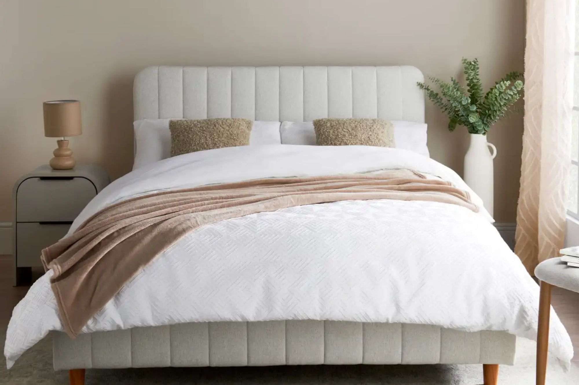 An image collage containing 1 images, Image 1 shows Natural Home Willow Double Bed