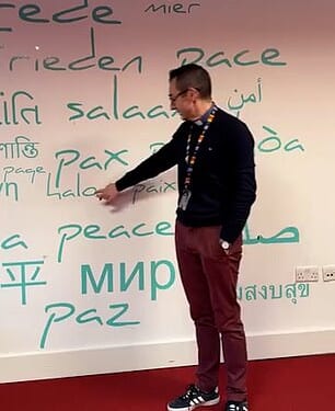 Reverend Ian Worsfold uploaded a video to Instagram in February where he said it was a 'sadness' for him to see the 's' and 'h' of the word 'Shalom' had been removed