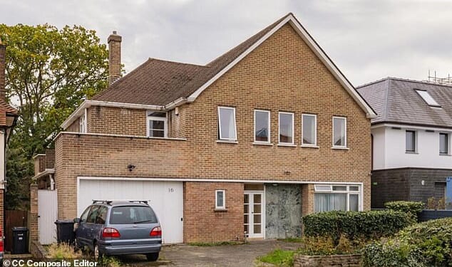 The house (pictured) sparked outrage after it hit the market for £3 million - despite its threadbare carpets and worn out bathrooms