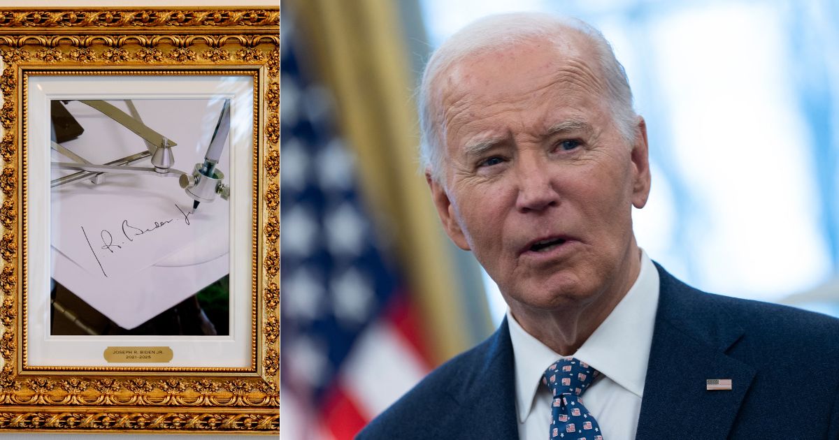 On Tuesday, the House Committee on Oversight and Government Reform issued a report that said executive actions issued during the Biden administration and signed with an autopen, left, should be considered "void" if there are is no valid paperwork that traces the order back to former President Joe Biden, right.
