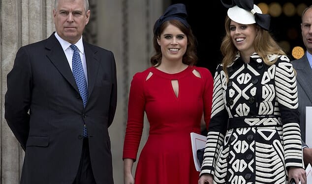 The disgraced former Duke of York will have 'no one else to turn to' apart from his daughters, royal experts have claimed (pictured with daughters Eugenie and Beatrice in 2016)