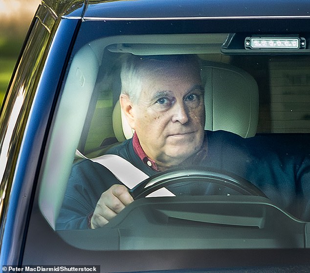 Andrew, pictured on Monday, will no longer be known as a prince and is to leave Royal Lodge, it has been confirmed