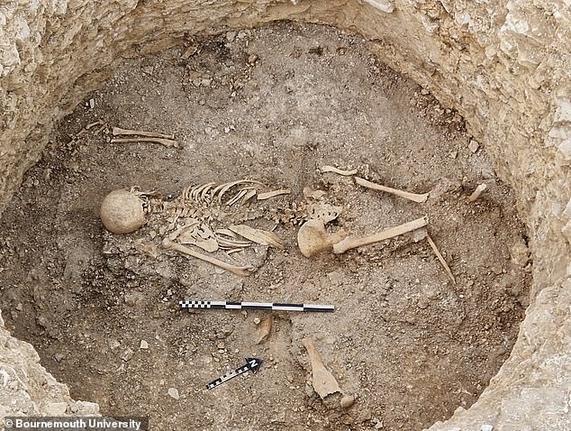 Ancient Greek sources suggested the victims were killed for divination purposes. This is a male victim