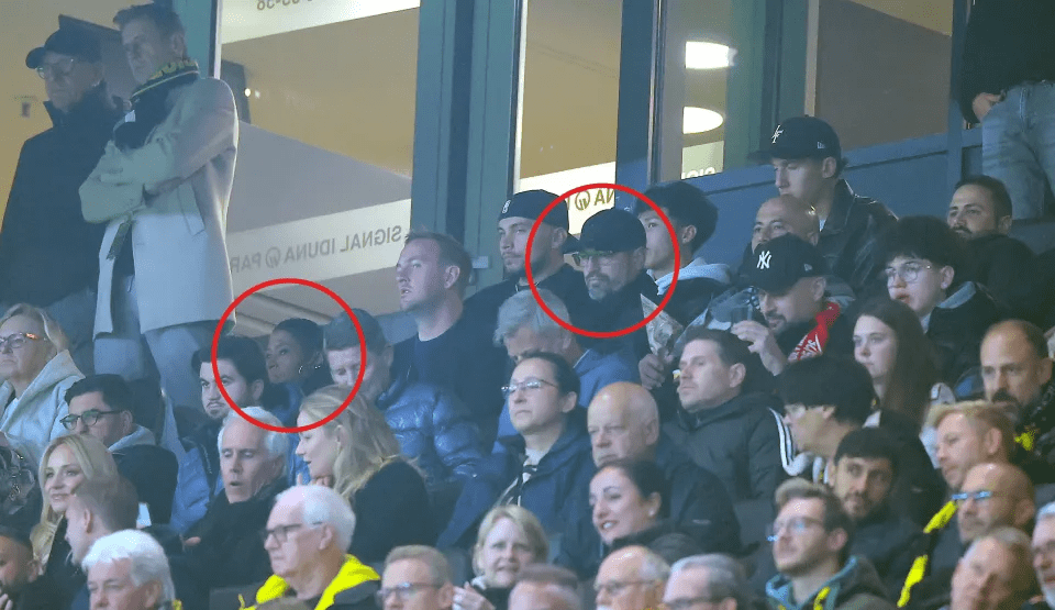 Jude Bellingham and Erling Haaland's families in the stands.