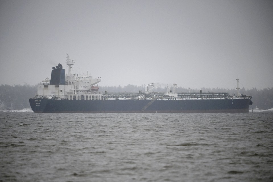 Oil tanker Eagle S anchored near the Kilpilahti port.