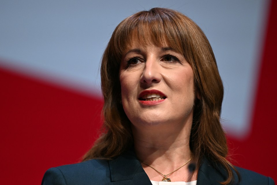 Rachel Reeves delivers a speech at the Labour Party conference.