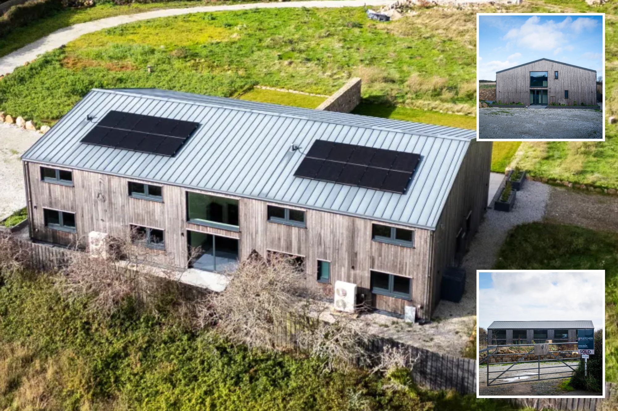 An image collage containing 3 images, Image 1 shows Locals demand £1M barn built without permission in Cornwall is torn down, Image 2 shows Locals demand £1M barn built without permission in Cornwall is torn down, Image 3 shows Locals demand £1M barn built without permission in Cornwall is torn down