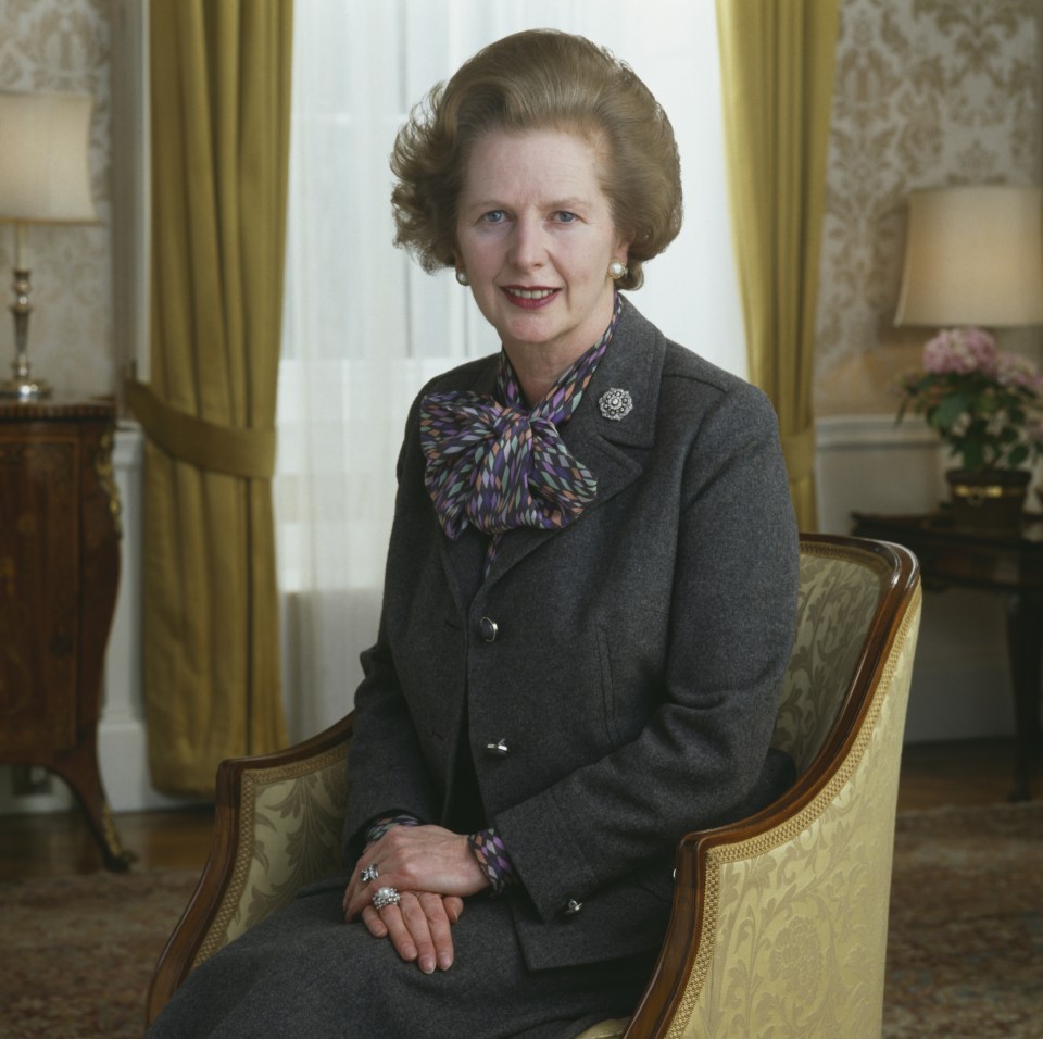 British Prime Minister Margaret Thatcher posing circa 1985.