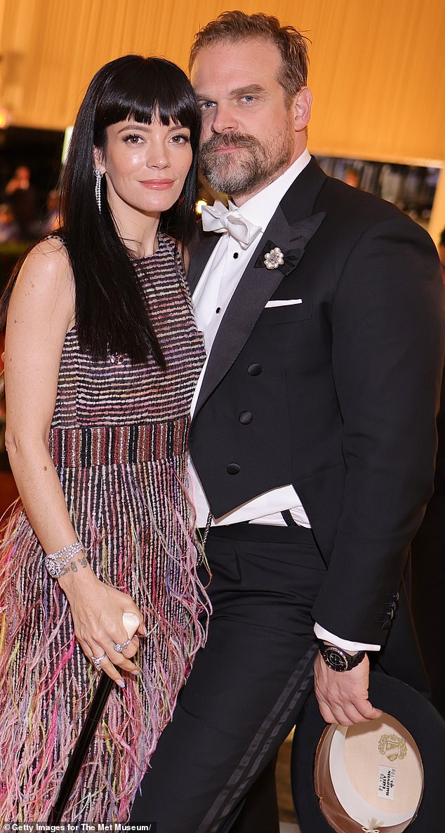 Lily Allen and David Harbour at the 2022 Met Gala. The pair married in 2020 and announced their split in January this year