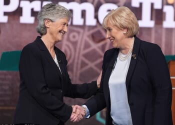 Independent candidate Catherine Connolly (left) is set to win the race to become Irish president after Fine Gael runner Heather Humphreys conceded