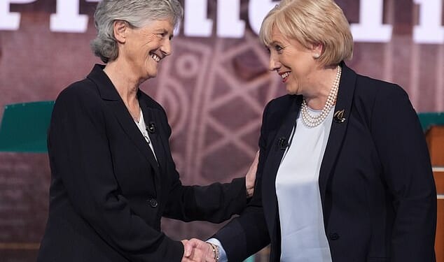 Independent candidate Catherine Connolly (left) is set to win the race to become Irish president after Fine Gael runner Heather Humphreys conceded