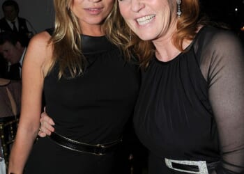 Kate Moss and Sarah Ferguson at the Marie Curie fundraising dinner at Claridges in London, in 2012