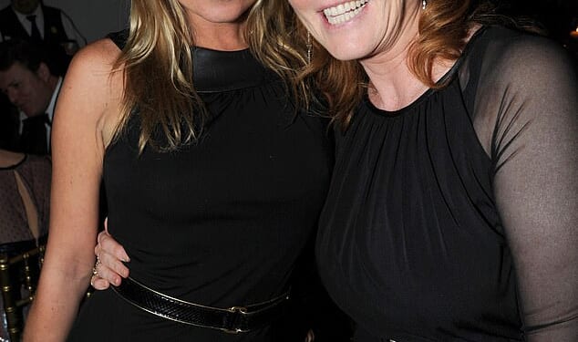 Kate Moss and Sarah Ferguson at the Marie Curie fundraising dinner at Claridges in London, in 2012