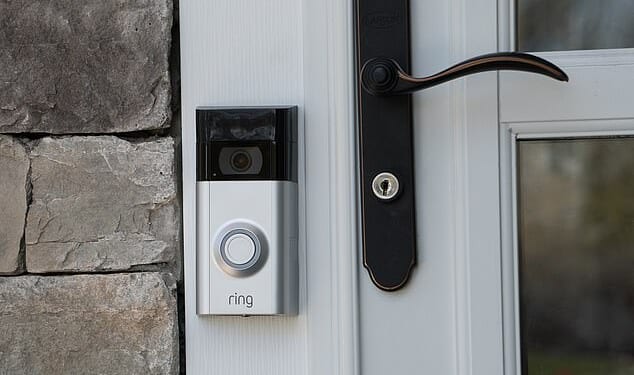 Amazon's Ring doorbell has a built-in camera that allows you to see a live video feed of what's happening at your front door at any given moment (file photo)