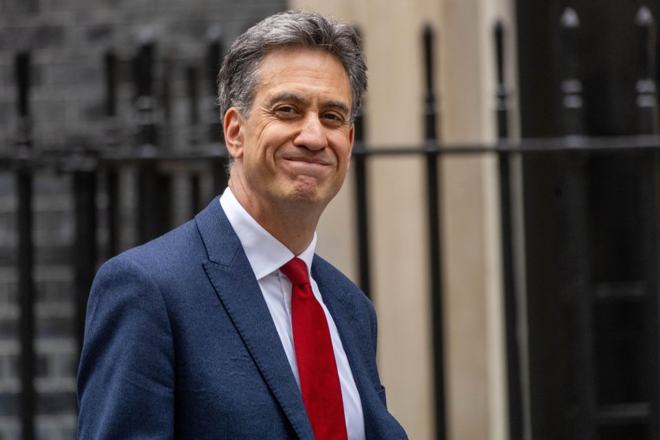 Ed Miliband, Energy Secretary, walks outside.