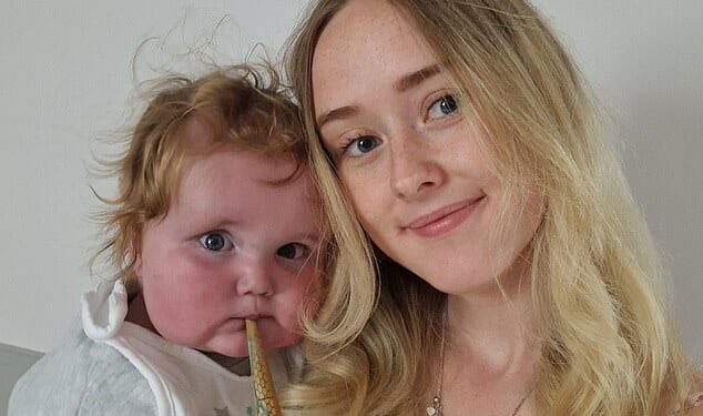 Jasmin Roberts from Wrexham has revealed her heartache after her son Ollie, one, who has a complex heart condition, was told that only a hospital in California can save his life (pictured together)