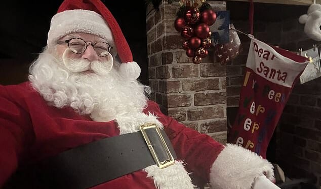 Professional Santa Mike Mendoza, pictured, says his 46in waist has always guaranteed him work as St Nick