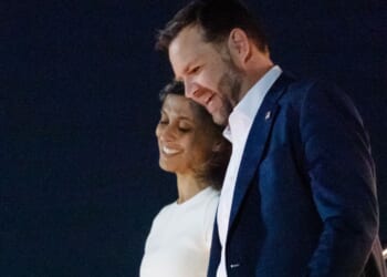 Vice President J.D. Vance and second lady Usha Vance arrive at Joint Base Andrews in Maryland Oct. 24 following a trip to Israel.