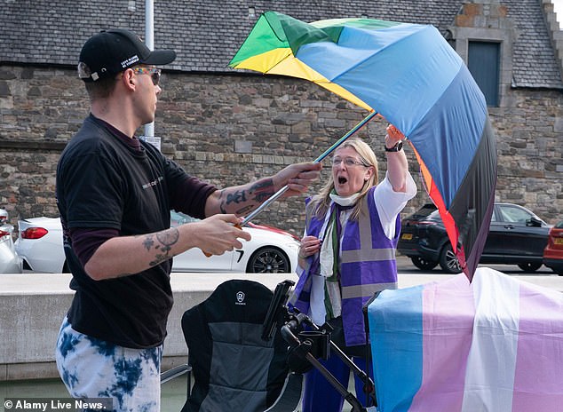 For Women Scotland's Susan Smith and trans activist Tom Harlow