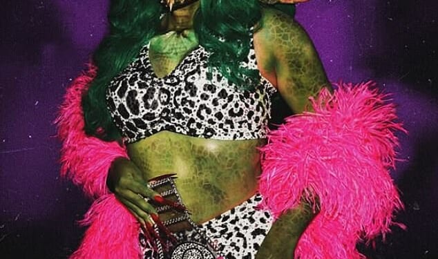 Jade Thirlwall (pictued) looked unrecognisable as they led the stars in incredible costumes for Halloween 2025 on Friday