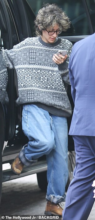 The singer was seen arriving to the five-star establishment with the 17-year-old strolling directly behind