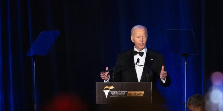 Former U.S. President Joe Biden speaks at the National Bar Association's annual convention on July 31, 2025, in Chicago, Illinois.