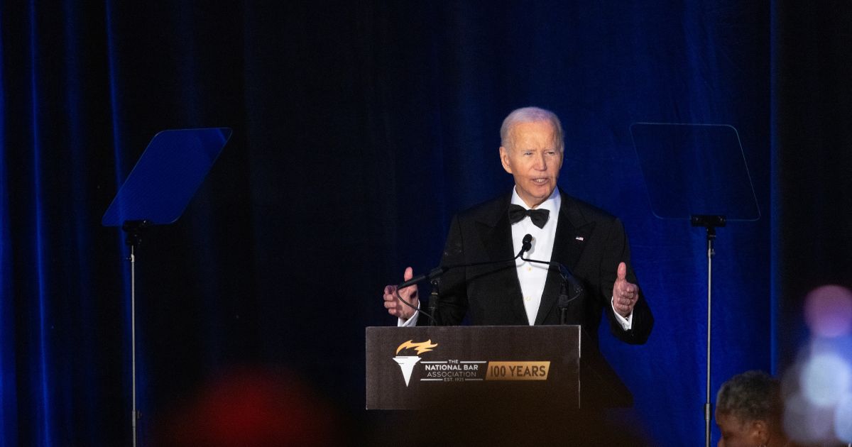 Former U.S. President Joe Biden speaks at the National Bar Association's annual convention on July 31, 2025, in Chicago, Illinois.